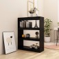 vidaXL Libreria/Divisorio Nero 100x30x103 cm in Legno Massello di Pino