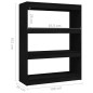 vidaXL Libreria/Divisorio Nero 100x30x103 cm in Legno Massello di Pino