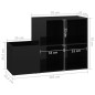 vidaXL Scarpiera Ingresso Nero Lucido 105x35,5x70cm Legno Multistrato vidaXL Scarpiera Ingresso Nero Lucido 105x35,5x70cm Legno Multistrato