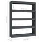 vidaXL Libreria/Divisorio Grigio 100x30x135,5 cm in Legno di Pino