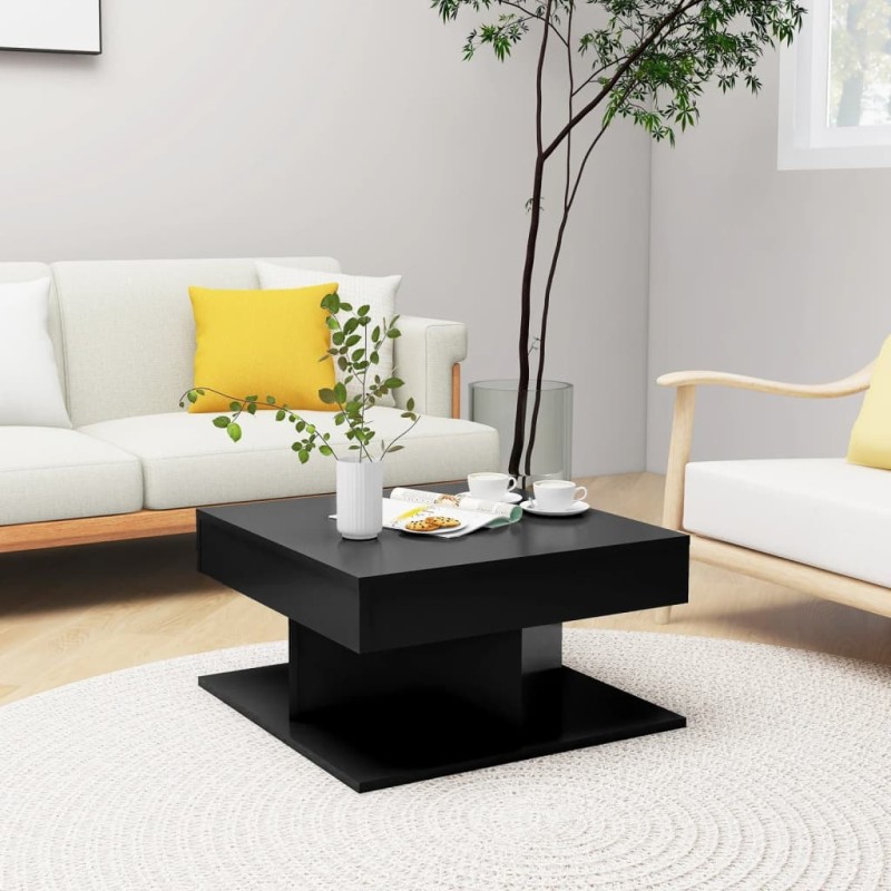 vidaXL Tavolino da Salotto Nero 57x57x30 cm in Truciolato vidaXL Tavolino da Salotto Nero 57x57x30 cm in Truciolato