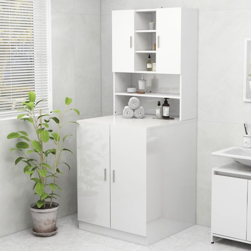 vidaXL Mobile per Lavatrice Bianco Lucido 70,5x25,5x90 cm vidaXL Mobile per Lavatrice Bianco Lucido 70,5x25,5x90 cm