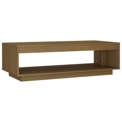 vidaXL Tavolino da Salotto Miele 110x50x33,5 cm Legno Massello di Pino