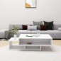 vidaXL Tavolino da Salotto Bianco 102x55x42 cm Legno Legno Multistrato vidaXL Tavolino da Salotto Bianco 102x55x42 cm Legno Legno Multistrato