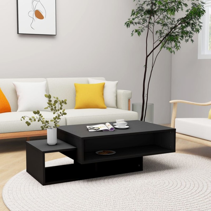 vidaXL Tavolino da Salotto Nero 105x55x32 cm in Truciolato