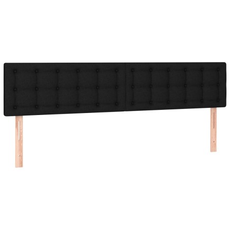 Testiera 2 pz Nera 90x5x78/88 cm in Tessuto