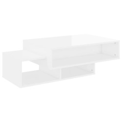vidaXL Tavolino da Salotto Bianco Lucido 105x55x32 cm in Truciolato