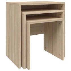 vidaXL Tavolini da Salotto Impilabili 3 pz Rovere Sonoma in Truciolato