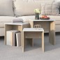 vidaXL Tavolini Salotto Impilabili 3pz BiancoeRovere Sonoma Truciolato vidaXL Tavolini Salotto Impilabili 3pz BiancoeRovere Sonoma Truciolato