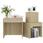 vidaXL Tavolini Impilabili 3 pz Rovere Sonoma in Truciolato vidaXL Tavolini Impilabili 3 pz Rovere Sonoma in Truciolato