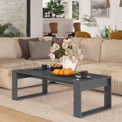 vidaXL Tavolino da Salotto Grigio Lucido 110x50x35cm Legno Multistrato
