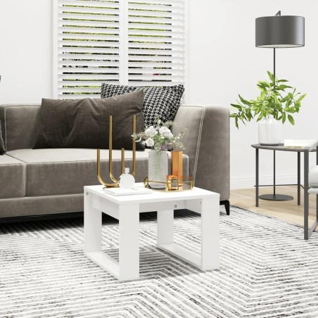 vidaXL Tavolino Bianco 50x30x50 cm in Legno Multistrato