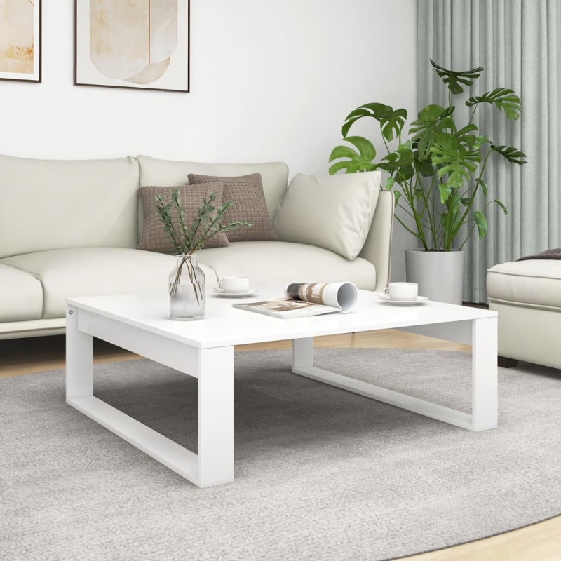 vidaXL Tavolino da Salotto Bianco 100x100x35 cm in Legno Multistrato
