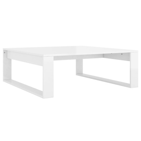 vidaXL Tavolino da Salotto Bianco Lucido 100x100x35 cm Truciolato