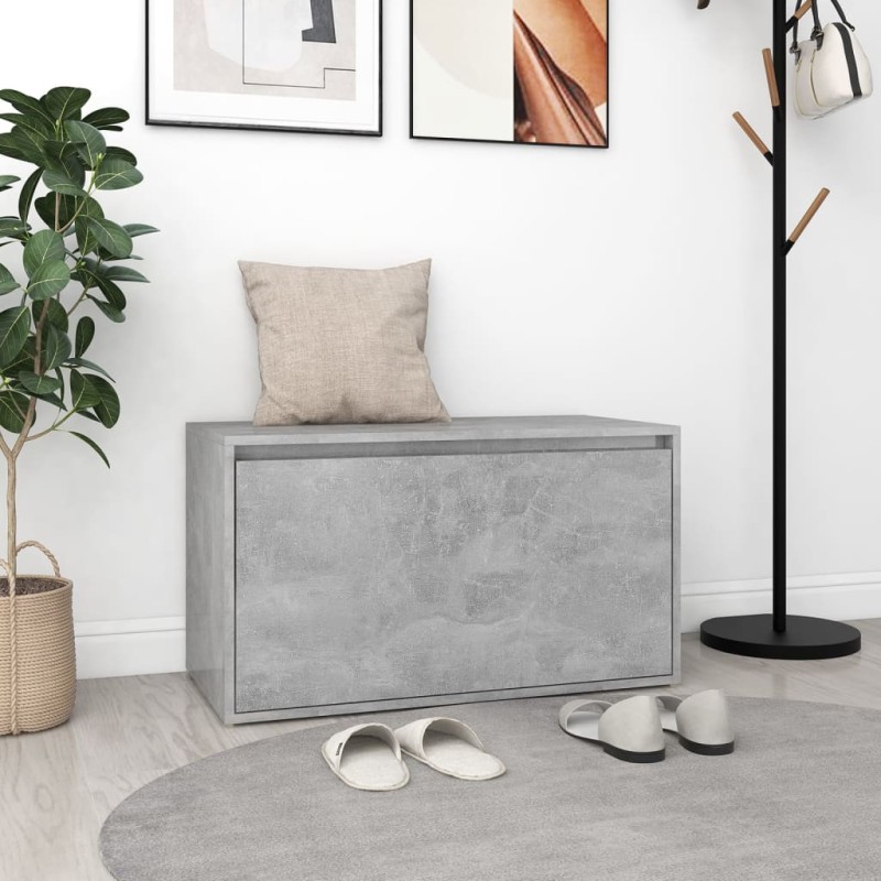 vidaXL Panca da Ingresso 80x40x45 cm Grigio Cemento in Truciolato vidaXL Panca da Ingresso 80x40x45 cm Grigio Cemento in Truciolato
