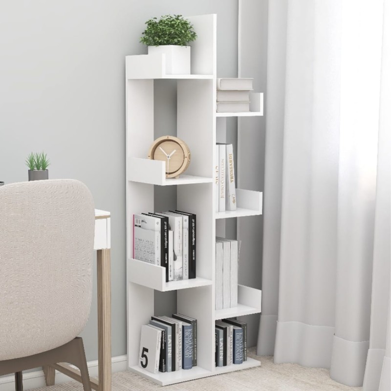 vidaXL Libreria Bianca 48x25,5x140 cm in Truciolato vidaXL Libreria Bianca 48x25,5x140 cm in Truciolato