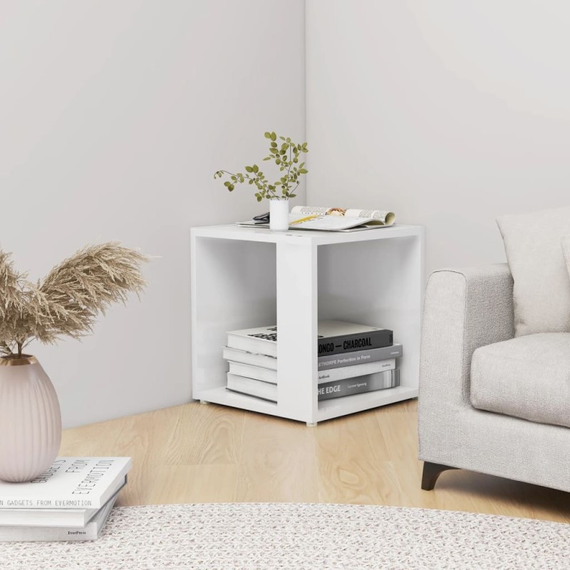 vidaXL Tavolino Bianco Lucido 33x33x34,5 cm in Truciolato vidaXL Tavolino Bianco Lucido 33x33x34,5 cm in Truciolato