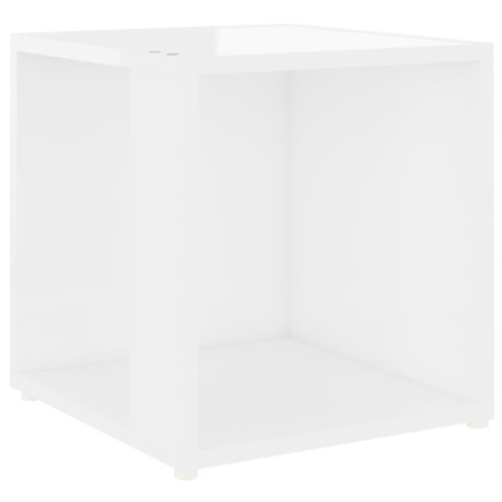 vidaXL Tavolino Bianco Lucido 33x33x34,5 cm in Truciolato