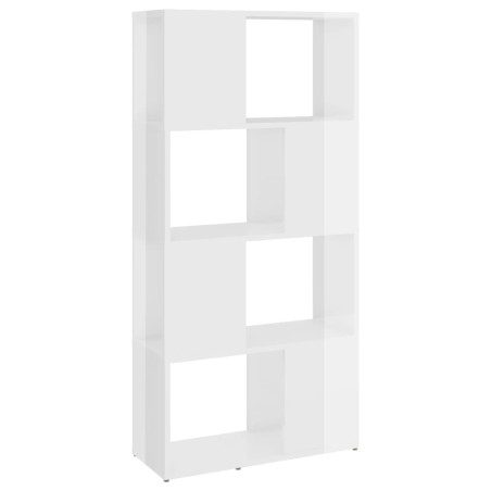 vidaXL Libreria/Divisorio Bianco Lucido 60x24x124,5 cm 
