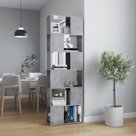 vidaXL Libreria/Divisorio Grigio Cemento 60x24x186 cm in Truciolato
