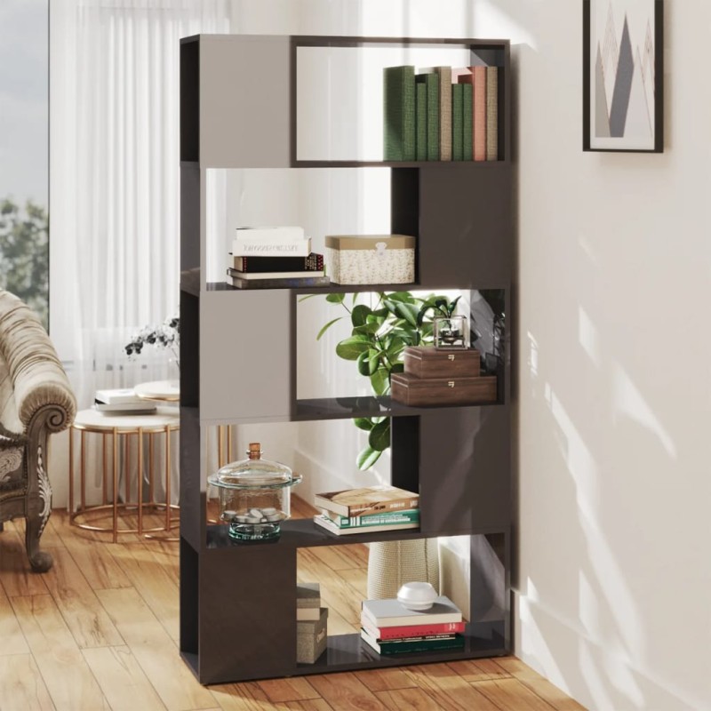 vidaXL Libreria/Divisorio Grigio Lucido 80x24x155 cm in Truciolato vidaXL Libreria/Divisorio Grigio Lucido 80x24x155 cm in Truciolato