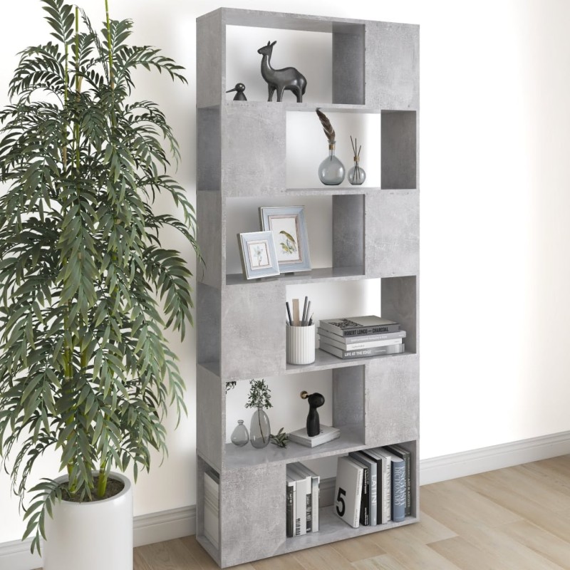 vidaXL Libreria/Divisorio Grigio Cemento 80x24x186 cm in Truciolato vidaXL Libreria/Divisorio Grigio Cemento 80x24x186 cm in Truciolato