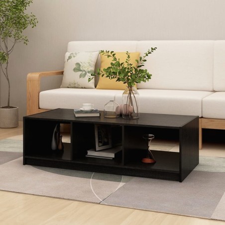 vidaXL Tavolino da Salotto Nero 110x50x34 cm Legno Massello di Pino