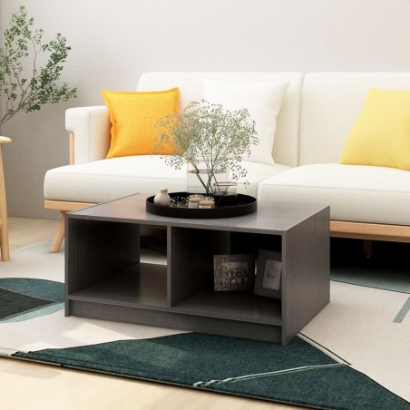 vidaXL Tavolino da Salotto Grigio 75x50x33,5 cm Legno Massello di Pino