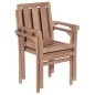 vidaXL Sedie da Giardino Impilabili 2 pz in Legno Massello di Teak vidaXL Sedie da Giardino Impilabili 2 pz in Legno Massello di Teak