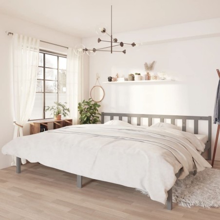 vidaXL Giroletto Grigio in Legno Massello di Pino 200x200 cm