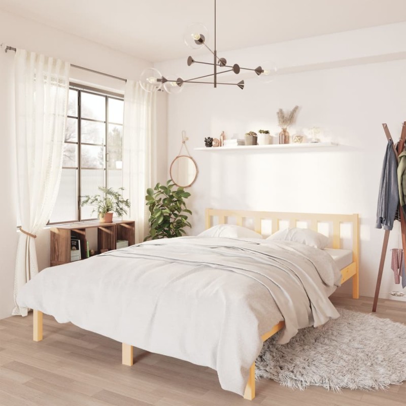 vidaXL Giroletto in Legno Massello di Pino 150x200 cm 5FT King Size
