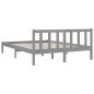 vidaXL Giroletto Grigio Legno Massello Pino 120x190cm 4FT Small Double vidaXL Giroletto Grigio Legno Massello Pino 120x190cm 4FT Small Double