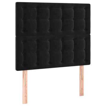 Testiera 2 pz Nera 90x5x78/88 cm in Velluto