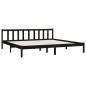 vidaXL Giroletto Nero in Legno Massello 180x200 cm 6FT Super King