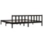 vidaXL Giroletto Nero in Legno Massello 180x200 cm 6FT Super King