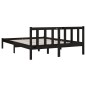 vidaXL Giroletto Nero in Legno Massello 150x200 cm 5FT King Size vidaXL Giroletto Nero in Legno Massello 150x200 cm 5FT King Size