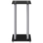 vidaXL Pedane Casse 2pz Nero Argento Vetro Temperato Design 4 Pilastri