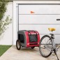 vidaXL Rimorchio da Bici per Cani Rosso e Grigio Oxford e Ferro vidaXL Rimorchio da Bici per Cani Rosso e Grigio Oxford e Ferro
