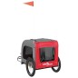 vidaXL Rimorchio da Bici per Cani Rosso e Grigio Oxford e Ferro vidaXL Rimorchio da Bici per Cani Rosso e Grigio Oxford e Ferro