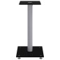 vidaXL Pedane Casse 2pz Nero Argento Vetro Temperato Design 1 Pilastro vidaXL Pedane Casse 2pz Nero Argento Vetro Temperato Design 1 Pilastro