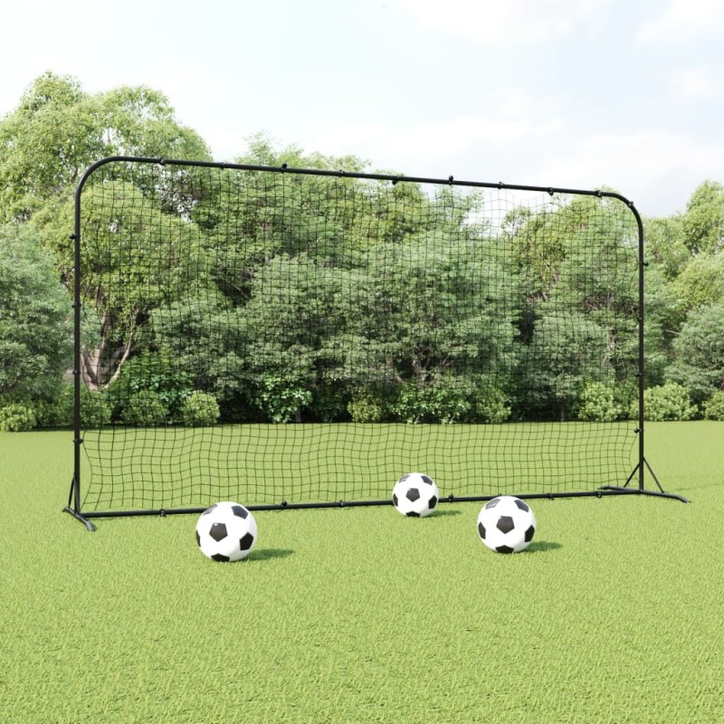 vidaXL Rete Rimbalzante da Calcio Nera 366x90x183 cm HDPE vidaXL Rete Rimbalzante da Calcio Nera 366x90x183 cm HDPE