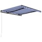 Tenda da Sole Retrattile Manuale 300x250 cm Blu e Bianca Tenda da Sole Retrattile Manuale 300x250 cm Blu e Bianca