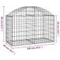 vidaXL Cesto Gabbione ad Arco 100x50x60/80 cm Ferro Zincato vidaXL Cesto Gabbione ad Arco 100x50x60/80 cm Ferro Zincato