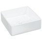 vidaXL Lavandino Bianco 37x37x13 cm in Ceramica Quadrato