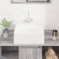 vidaXL Lavandino Bianco 37x37x13 cm in Ceramica Quadrato