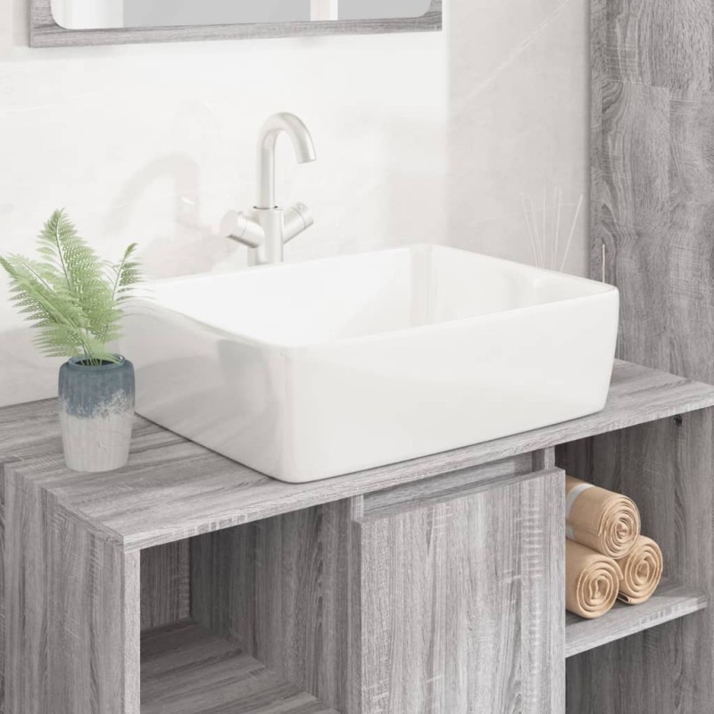 vidaXL Lavandino Bianco 48x37x13 cm in Ceramica Rettangolare vidaXL Lavandino Bianco 48x37x13 cm in Ceramica Rettangolare