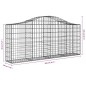 vidaXL Cesto Gabbione ad Arco 200x30x80/100 cm Ferro Zincato vidaXL Cesto Gabbione ad Arco 200x30x80/100 cm Ferro Zincato
