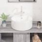 vidaXL Lavandino Bianco 40x14,5 cm in Ceramica Rotondo