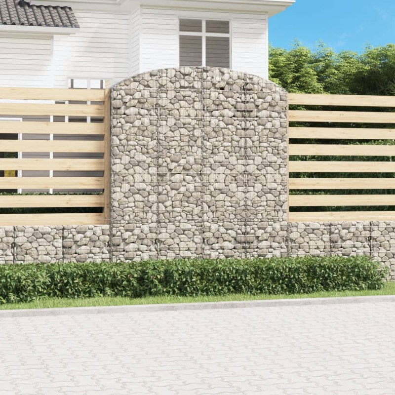 vidaXL Cesto Gabbione ad Arco 200x50x220/240 cm Ferro Zincato vidaXL Cesto Gabbione ad Arco 200x50x220/240 cm Ferro Zincato