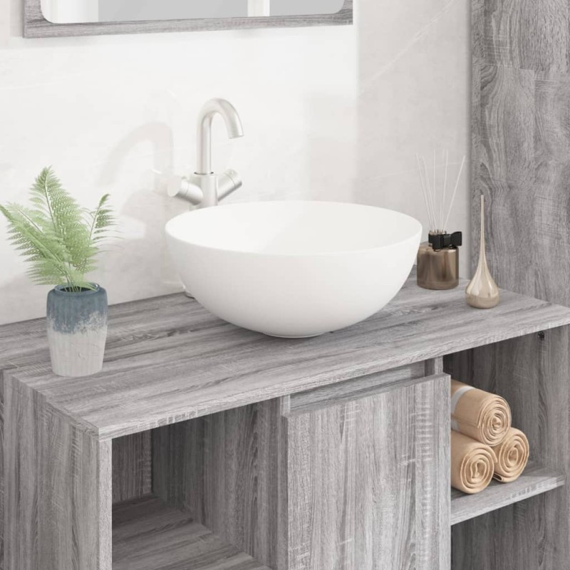 vidaXL Lavandino Bianco 36x15 cm in Ceramica Rotondo vidaXL Lavandino Bianco 36x15 cm in Ceramica Rotondo